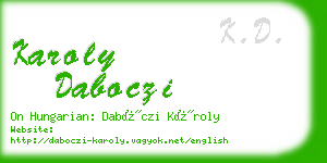 karoly daboczi business card